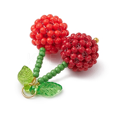 Glass Seed Beads Pendants PALLOY-MZ00406-1