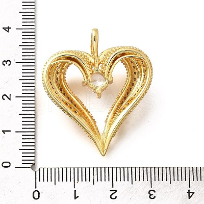 Brass Micro Pave Cubic Zirconia Pendants KK-B128-07G-1
