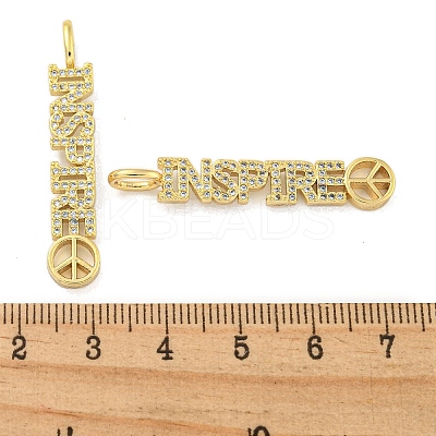 Brass Micro Pave Clear Cubic Zirconia Pendants KK-R159-03A-G-1