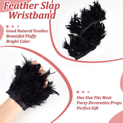 Rooster Feather Trim Clothing Cuffs Decoration AJEW-WH0696-197A-1