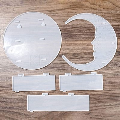 Moon Shape Floating Shelf DIY Silicone Molds Kit DIY-G093-02F-1