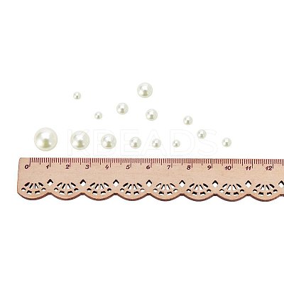 Beige Imitation Pearl Beads Acrylic Dome Cabochons Assorted Mixed Sizes 4-12mm Flat Back Pearl Cabochons SACR-PH0001-24-1