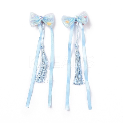 Bowknot Long Ribbon Alligator Hair Clip PHAR-D013-03D-1