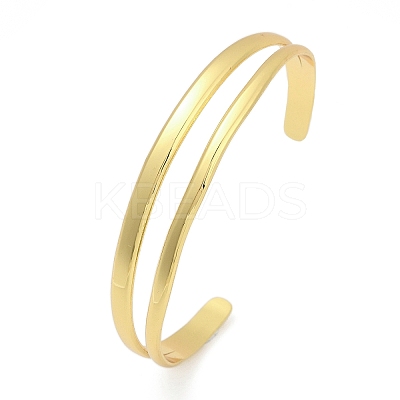 Hollow Out 304 Stainless Steel Cuff Bangles for Women BJEW-Z097-04G-1