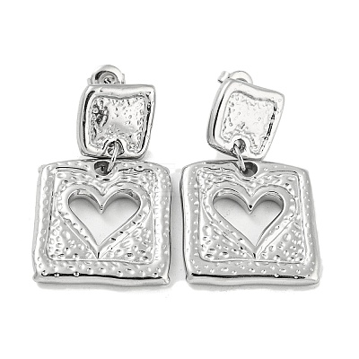 Tarnish Resistant 304 Stainless Steel Dangle Stud Earrings EJEW-M233-13P-1