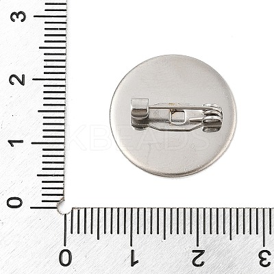 304 Stainless Steel Brooch Cabochon Settings STAS-E547-08D-P-1