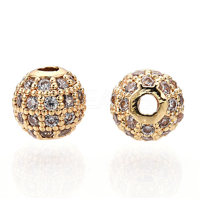 Rack Plating Brass Cubic Zirconia Beads LS-ZIRC-S001-6mm-A02-1