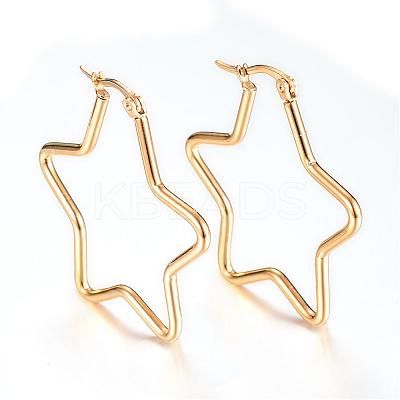 PVD Vacuum Plating 304 Stainless Steel Hoop Earrings EJEW-T002-06-1