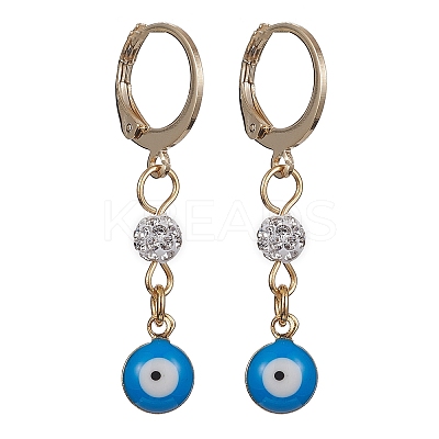 Brass Enamel Evil Eye Hoop Earrings EJEW-JE05292-1