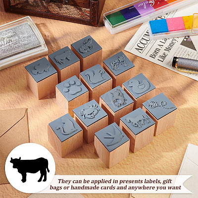 Wooden Stamps with Rubber DIY-WH0002-65B-1