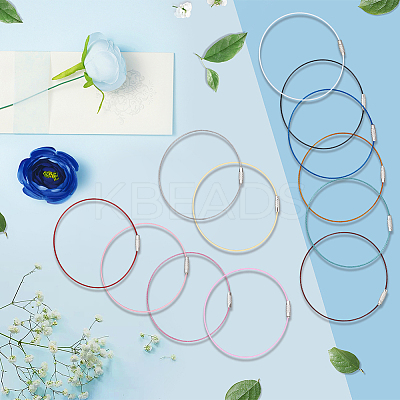 36Pcs 12 Colors Steel Wire Bracelet Cord DIY Jewelry Making TWIR-SC0001-06-1