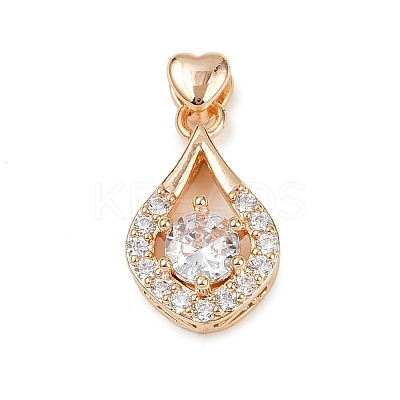 Brass Micro Pave Cubic Zirconia Pendants KK-E795-19KCG-01-1