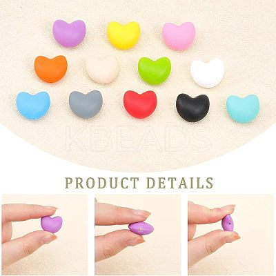 48Pcs 12 Colors Food Grade Eco-Friendly Silicone Focal Beads SIL-CA0001-43-1