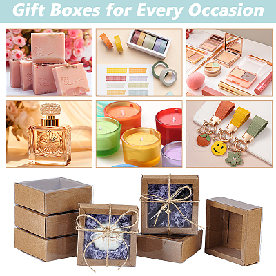 Kraft Paper Cardboard Gift Drawer Boxes CON-WH0085-129B-1