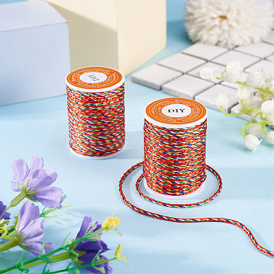 2 Rolls Multi-Color Decorative Nylon Twisted Cord NWIR-TADJ0001-04A-1