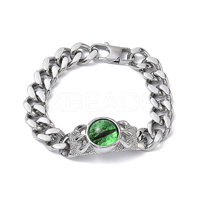 Eye 201/304 Stainless Steel Link Bracelets BJEW-F522-02P-02-1