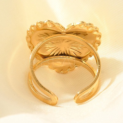 304 Stainless Steel Open Cuff Rings for Women STAS-Z108-05G-03-1