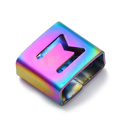 Ion Plating(IP) 304 Stainless Steel Square Slide Charms STAS-L132-22M-M-1