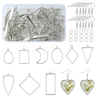 DIY Alloy & Iron Dangle Earrings Jewelry Making Kit DIY-YW0009-23-1