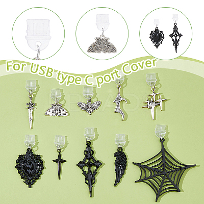 10Pcs 10 Styles Plastic Mobile Dustproof Plugs HJEW-DC00114-1