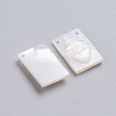 Natural White Shell Mother of Pearl Shell Charms SSHEL-I024-05-1