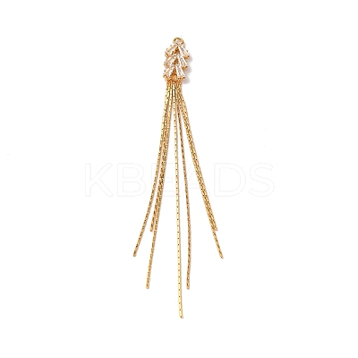 Brass Micro Pave Clear Cubic Zirconia Big Pendants KK-G510-01G-1
