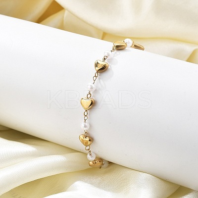 Ion Plating(IP) 304 Stainless Steel Link Bracelets for Women BJEW-P345-08G-1