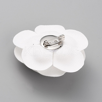 Camellia Shaped Velet Lapel Pin LS-JEWB-WH0010-50C-1