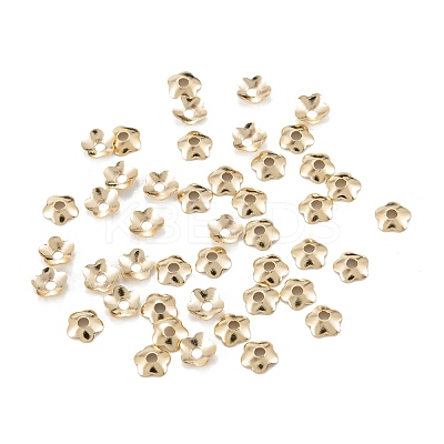 5-Petal Brass Bead Cap X-KK-D063-13G-1