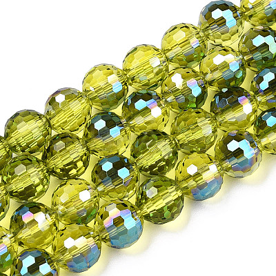 Transparent Electroplate Glass Bead Strands EGLA-TAC0003-04G-1