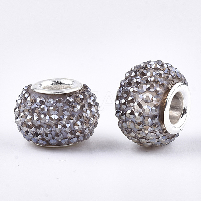 Resin Rhinestone European Beads RPDL-T002-04-1