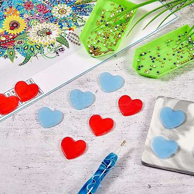 40Pcs 2 Colors Heart Silicone Glue Clay DIY-SZ0003-44-1