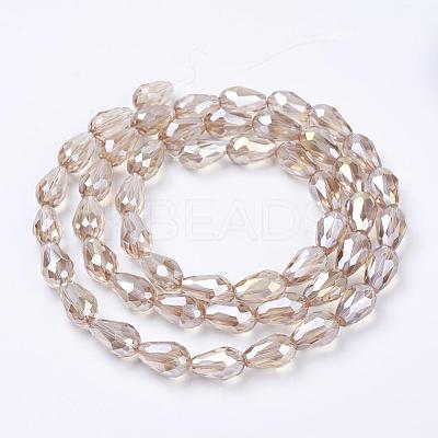 Electroplate Glass Beads Strands EGLA-D015-15x10mm-25-1