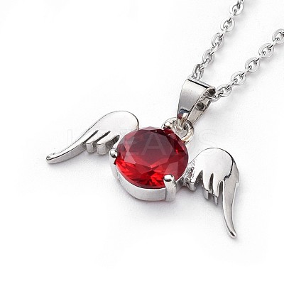 Brass Cubic Zirconia Pendant Necklaces NJEW-JN02533-M-1