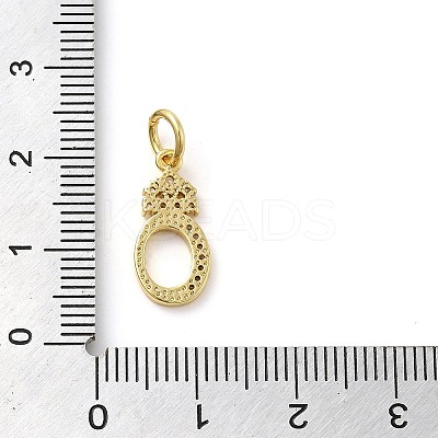 Brass Micro Pave Cubic Zirconia Pendants KK-M273-01G-O-1
