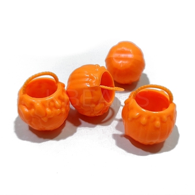 Halloween Plastic Pumpkin Basket Miniature Ornaments PW-WG81E2C-01-1
