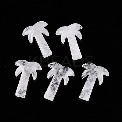 Natural Quartz Crystal Coconut Tree Pendants G-N342-02J-1