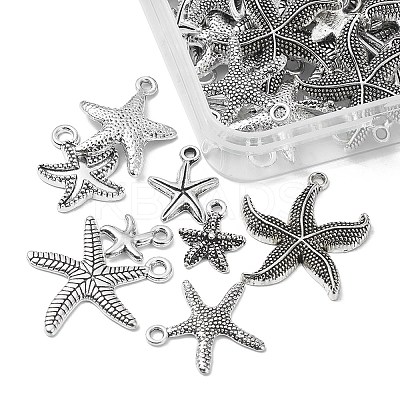 80Pcs 8 Style Tibetan Style Alloy Pendants TIBEP-YW0001-46-1