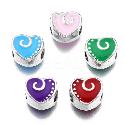 Alloy Enamel European Beads MPDL-T005-002-RS-1