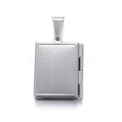 Tarnish Resistant 316 Stainless Steel Locket Pendants STAS-N0016-06P-1