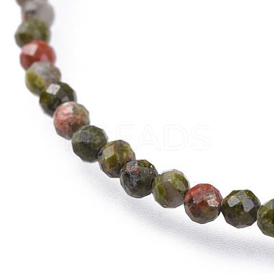 Natural Unakite Bead Bracelets BJEW-JB04555-04-1