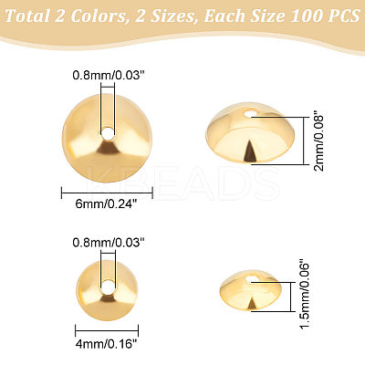 400Pcs 4 Style 304 Stainless Steel Bead Caps STAS-UN0042-70-1