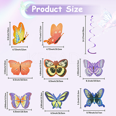 Butterfly Theme PVC Spiral Ornament DIY-WH20007-29-1
