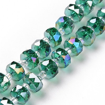 Electroplate Transparent Glass Beads Strands EGLA-H101-03D-1