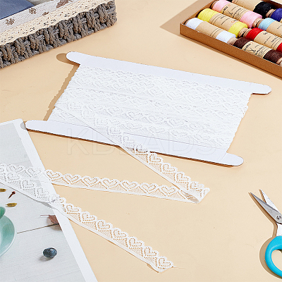 8 Yards Heart Acrylic Fibers Lace Trim for Sewing Decoration OCOR-LP0004-43-1