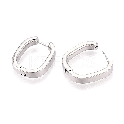 Brass Oval Hoop Earrings EJEW-T048-39P-1