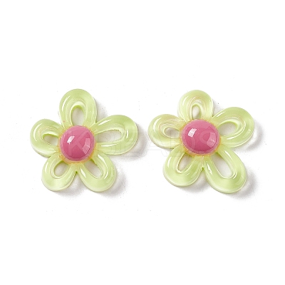 Flower Transparent Resin Cabochons X-RESI-G041-B01-1