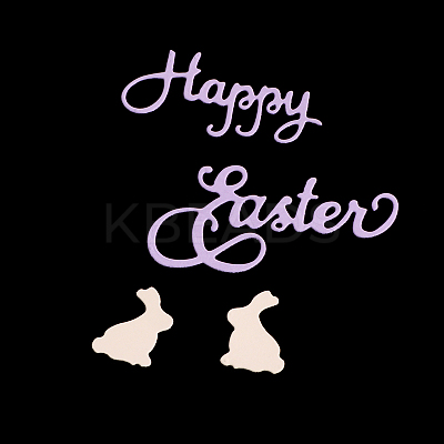 Word Happy Easter Frame Carbon Steel Cutting Dies Stencils LS-DIY-F028-03-1