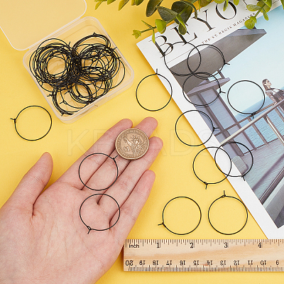 60Pcs 316L Surgical Stainless Steel Hoop Earring Findings STAS-DC0010-95-1