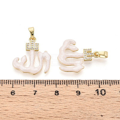 Brass Micro Pave Cubic Zirconia Enamel Pendants X-KK-L231-06G-02-1